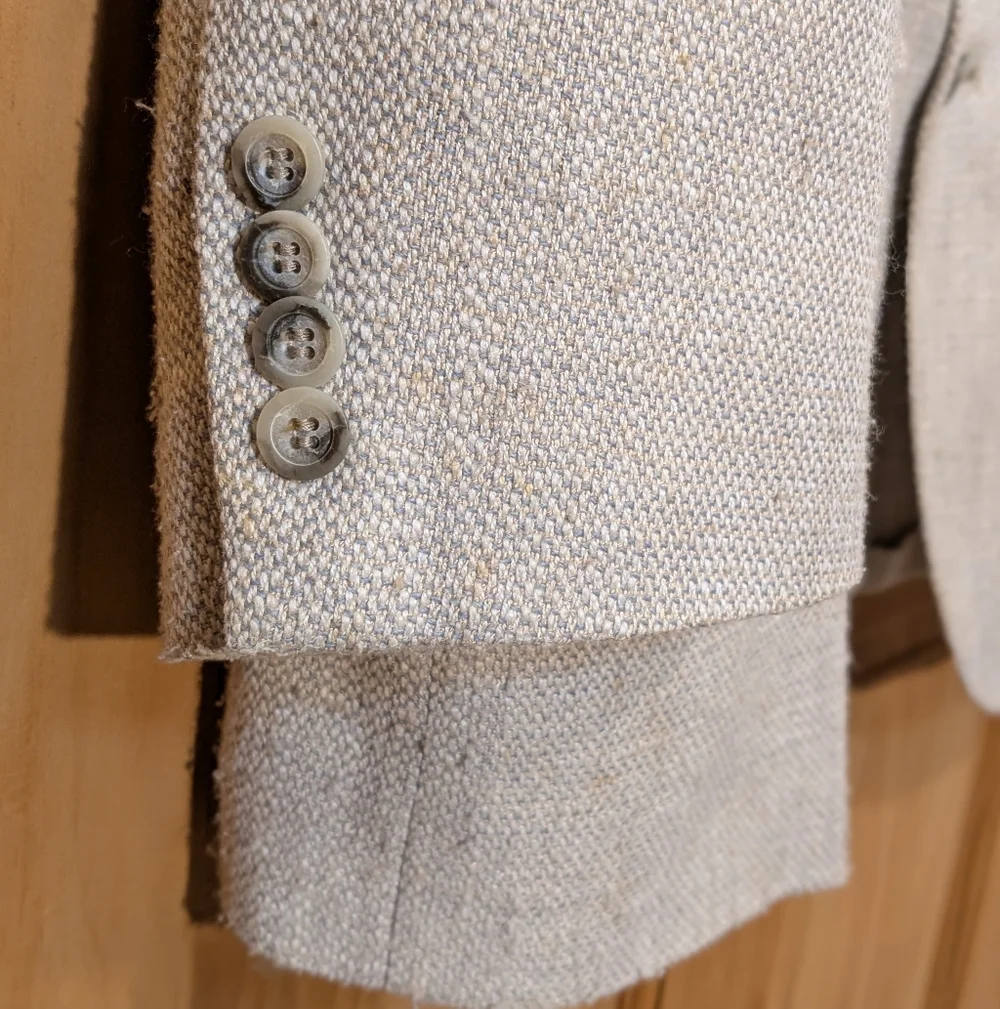 Vintage Kuppenheimer Tweed Sport Coat Wool Blazer Jacket Beige Winter Men's 46L